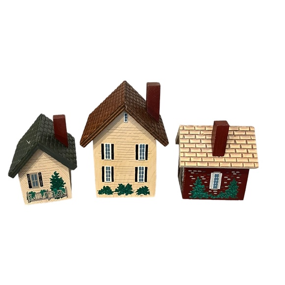 Vintage 1990 Cape Craftsman Colonial Village by Artist Rose Kennedy 3 Piece Set - Picture 2 of 10
